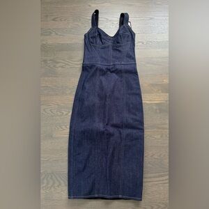 D&G Dark Blue Denim Midi Dress